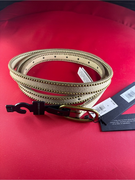 Banana Republic Accessories - Banana Republic Beige Leather Belt with Gold Stud Trim